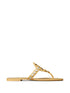 Tory Burch Studded Miller Leather Flat Sandals Beige