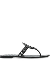 Tory Burch Studded Miller Leather Flat Sandals Black
