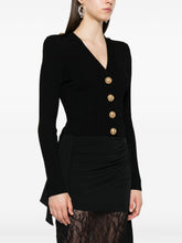 Balmain Shoulder buttons V-necked Cardigan Black