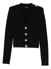 Balmain Shoulder buttons V-necked Cardigan Black