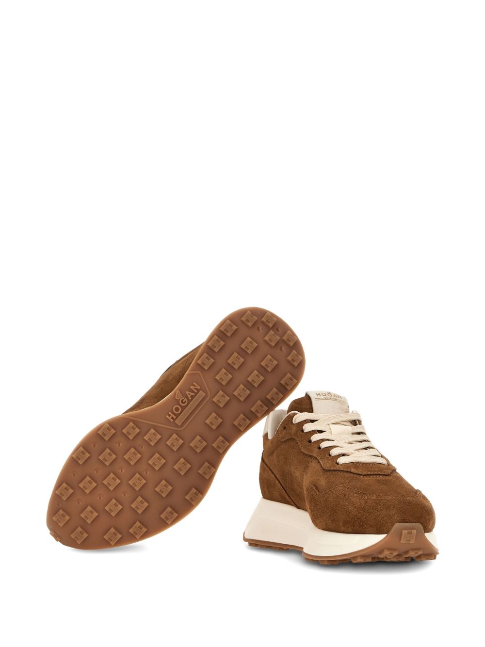 Hogan Pre H641 Leather Sneakers in Brown Leather Brown