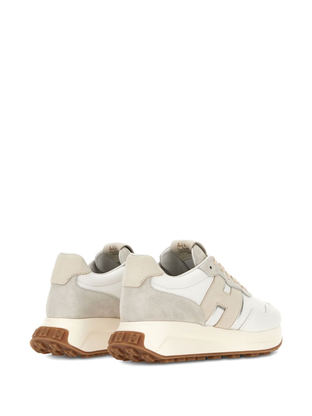 Hogan Pre H641 Leather and Suede Sneakers White White