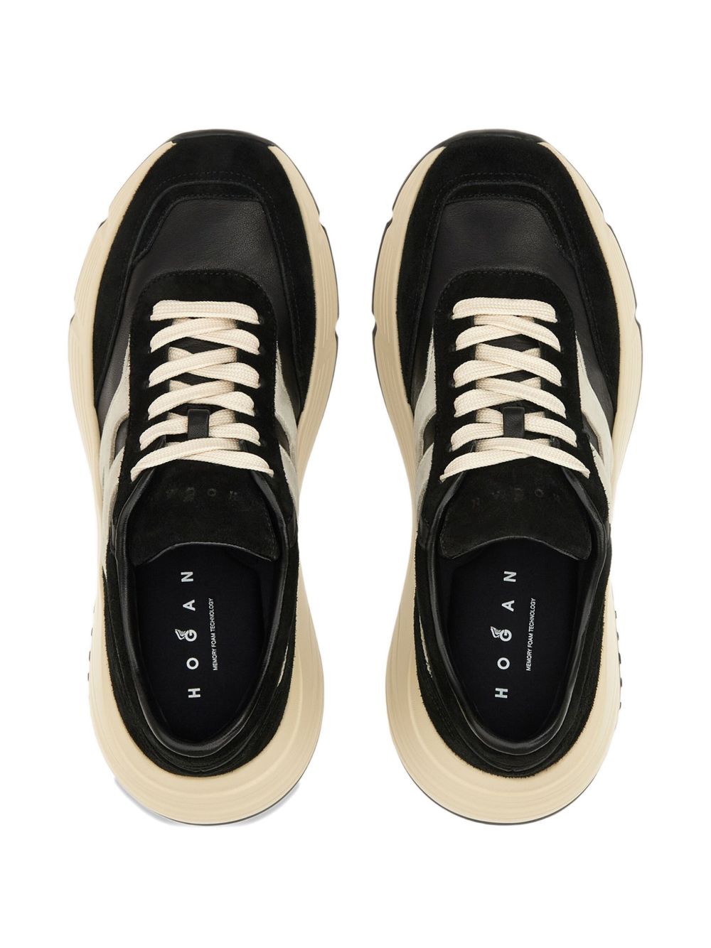 Hogan Pre Hi-Fi Leather and Suede Low-Top Sneakers Black Black