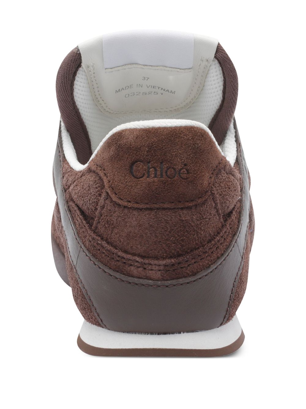 Chloè Kick Quilted Suede Leather Sneakers Brown