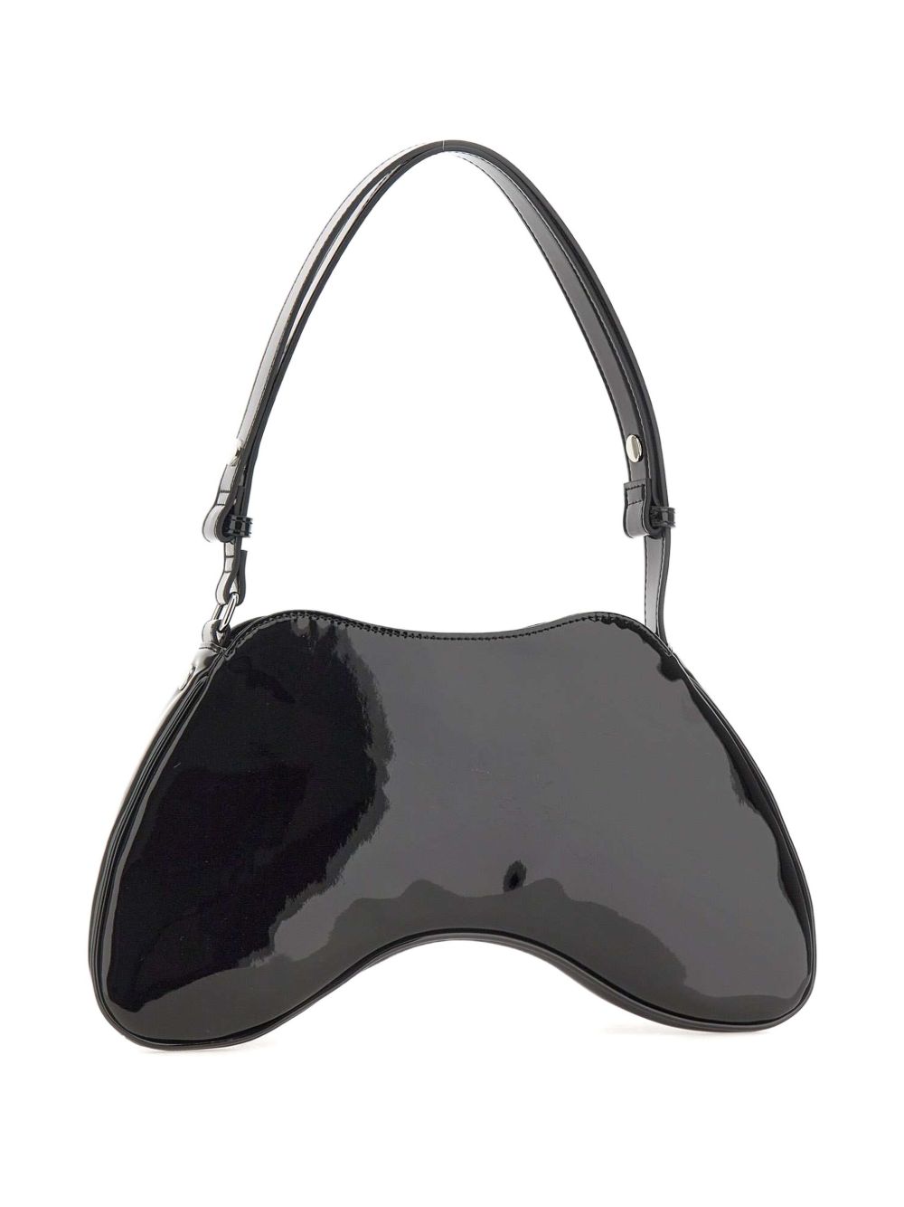 Diesel Play Patent Leather Shoulder Bag Black