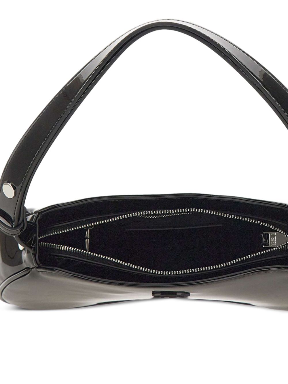 Diesel Play Patent Leather Shoulder Bag Black