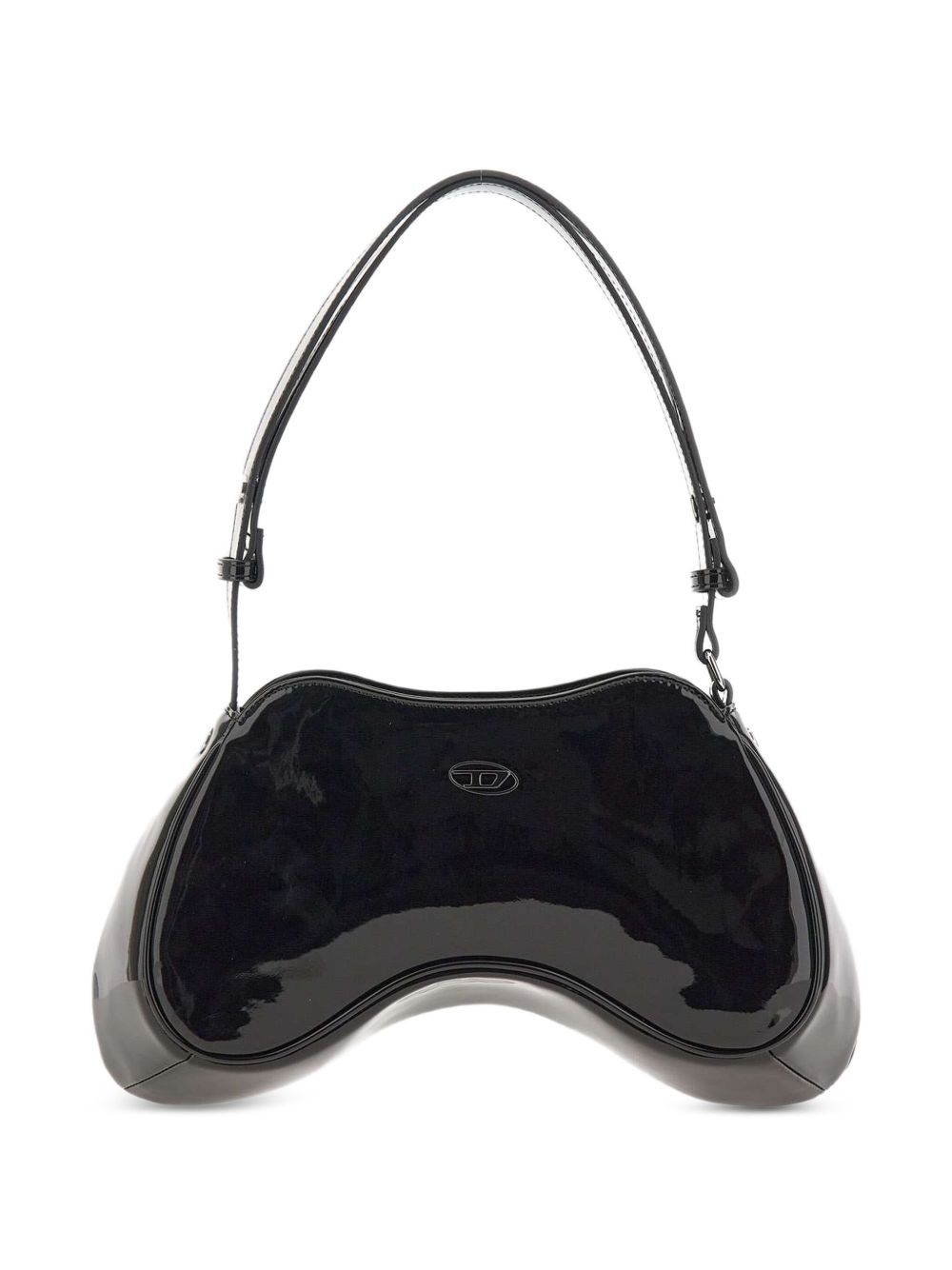 Diesel Play Patent Leather Shoulder Bag Black