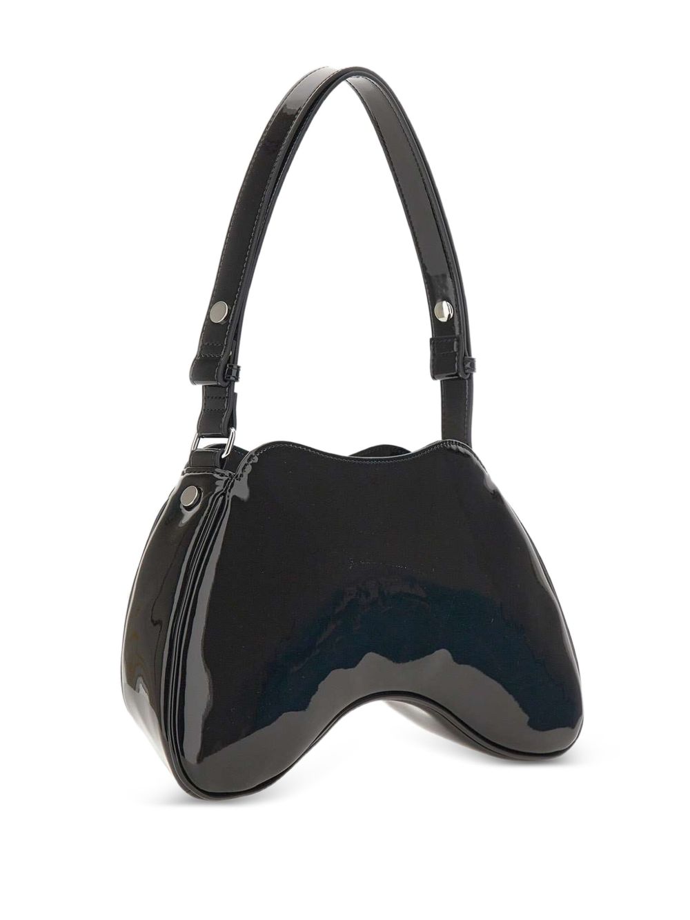 Diesel Play Patent Leather Shoulder Bag Black