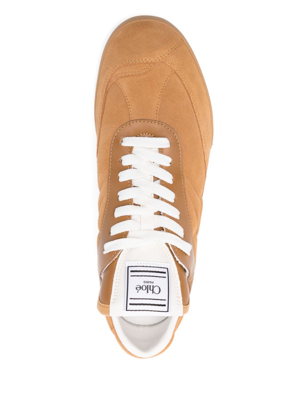 Chloè Kick Suede Beige Leather Low-Top Sneakers Beige