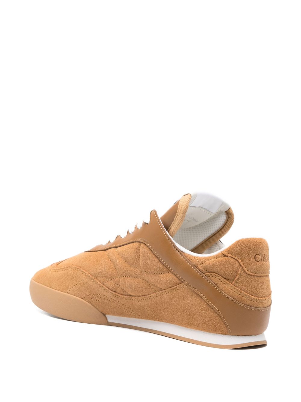 Chloè Kick Suede Beige Leather Low-Top Sneakers Beige