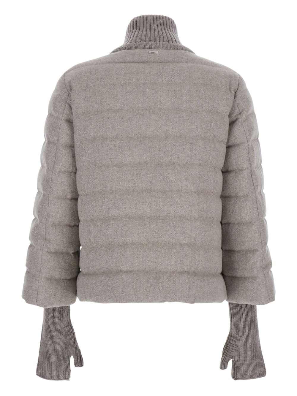 Herno Quilted Down High Neck Jacket in Powder Powder