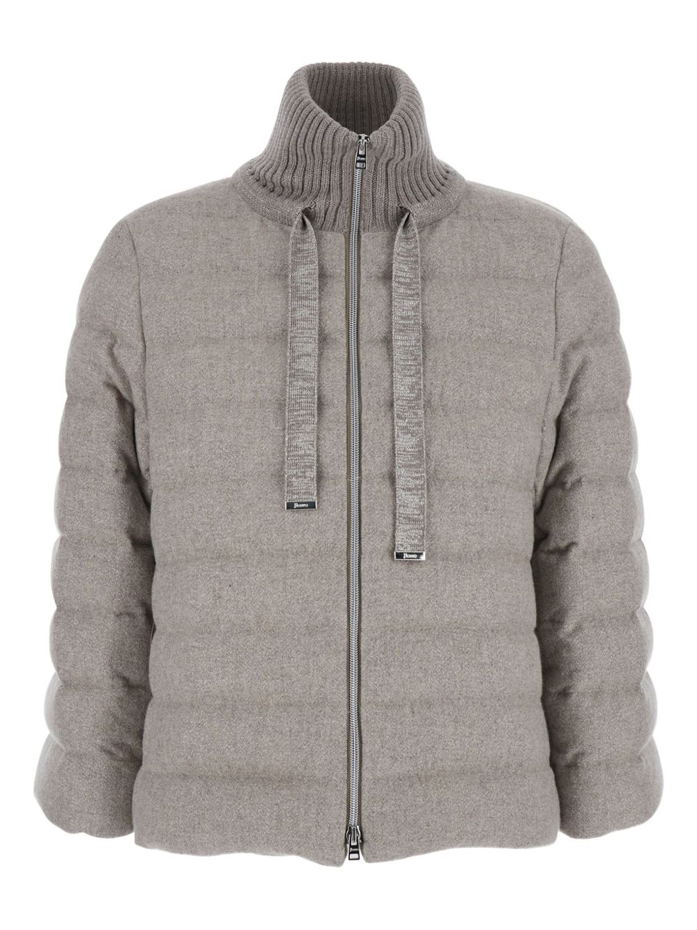 Herno Quilted Down High Neck Jacket in Powder Powder