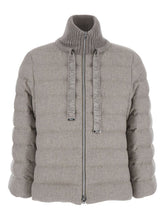 Herno Quilted Down High Neck Jacket in Powder Powder