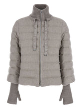 Herno Quilted Down High Neck Jacket in Powder Powder