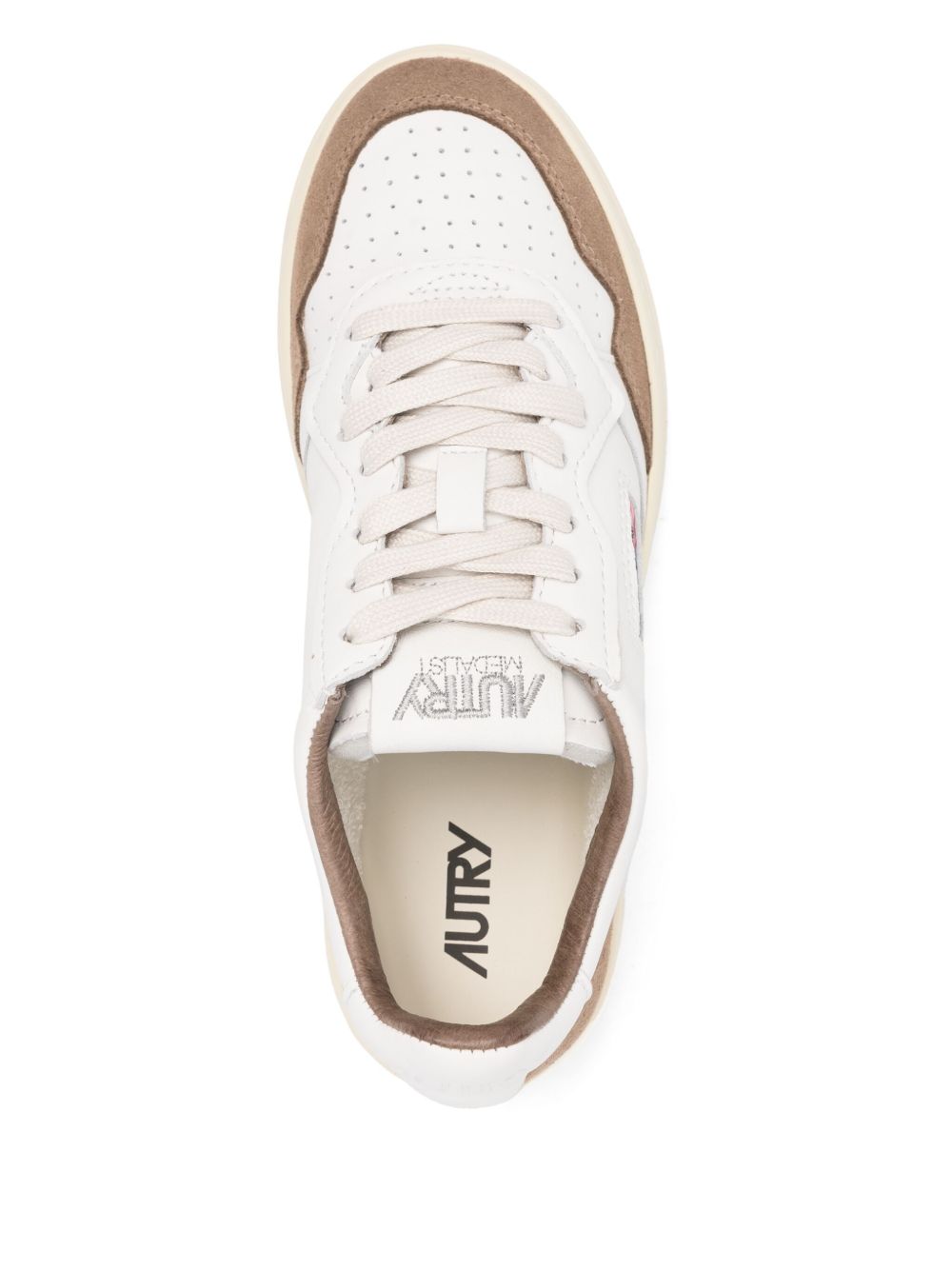 Autry Medialist Low Sneakers in Light Brown Leather light brown