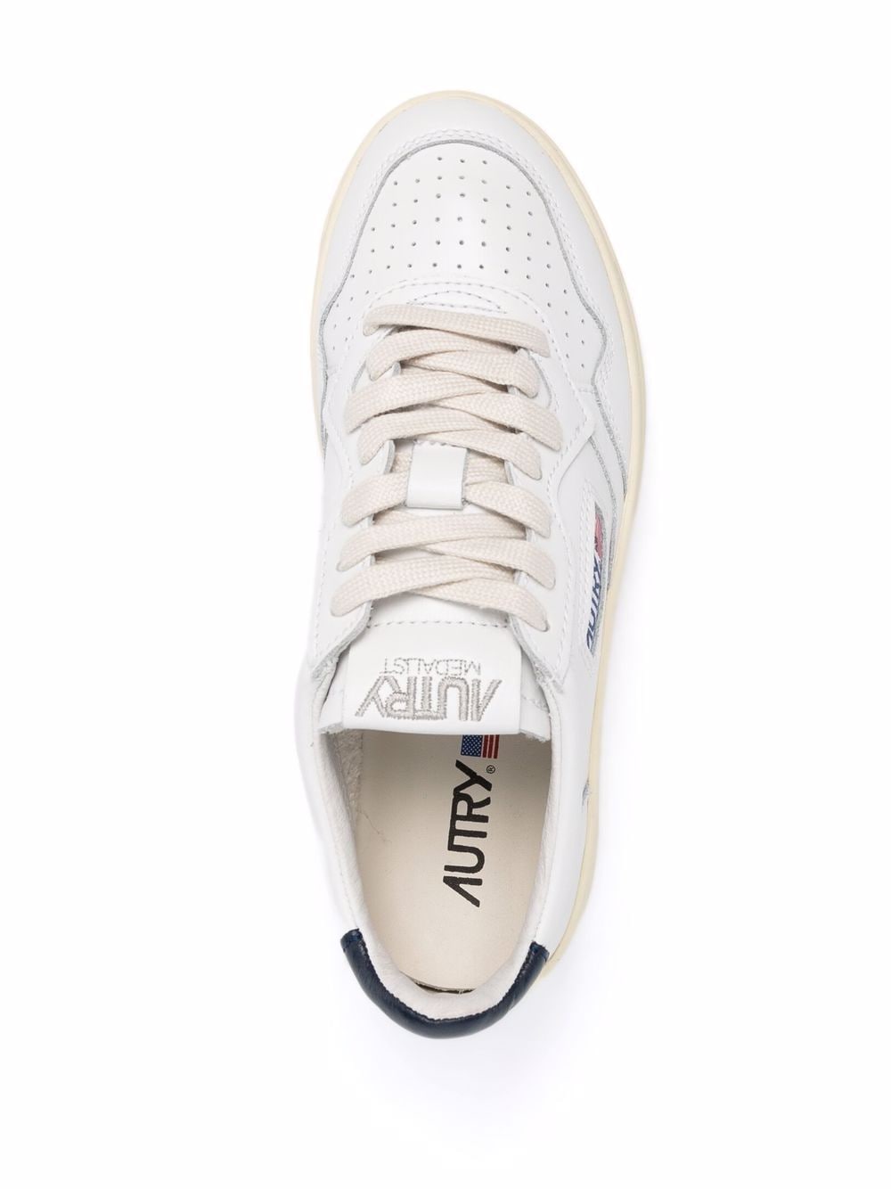 Autry Medalist Calf Leather Low-Top Sneakers Blue