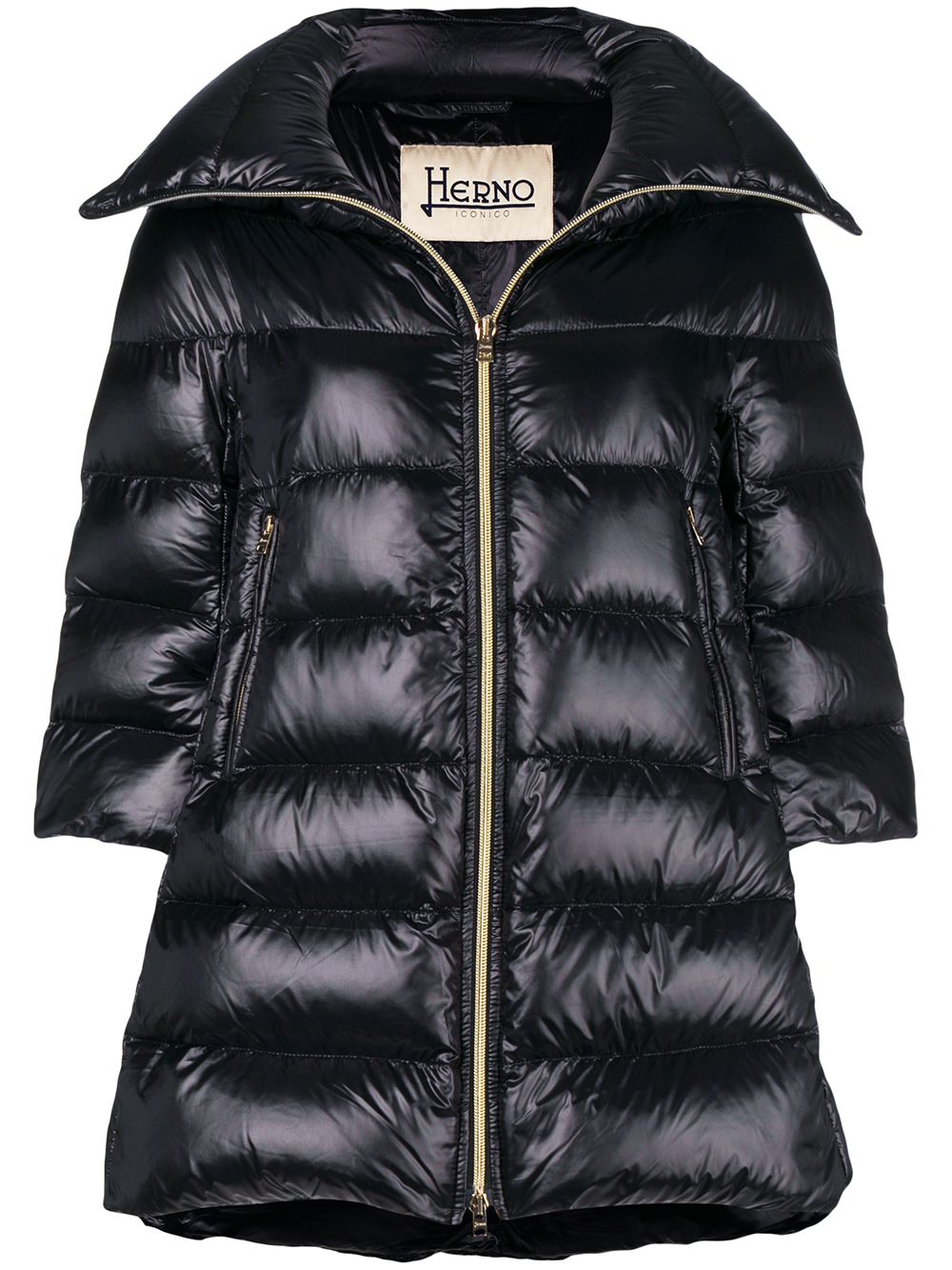 Herno Cleofe Quilted Midi Down Jacket Black black