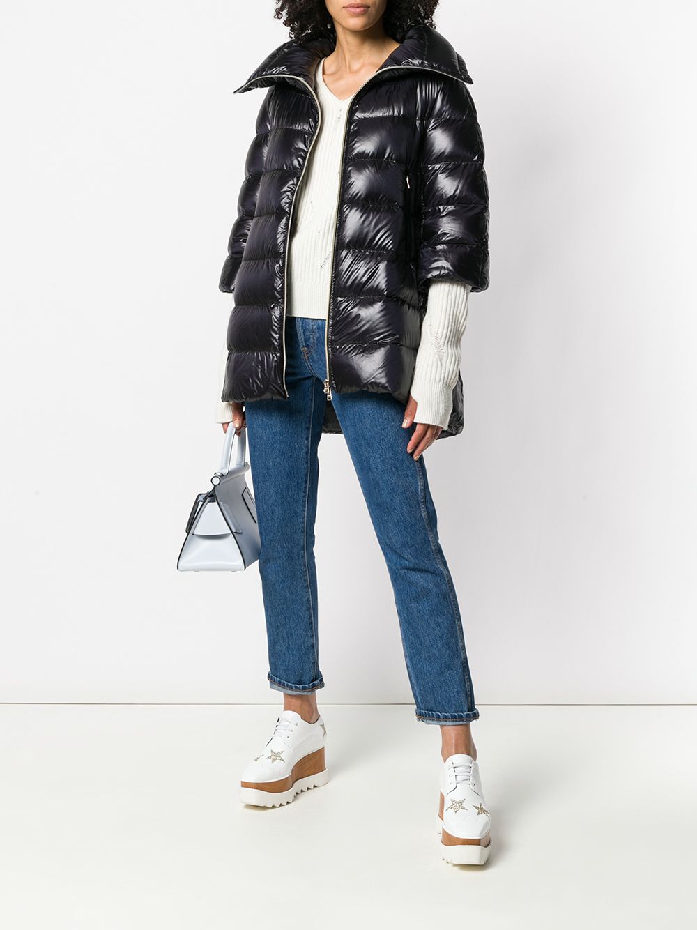 Herno Cleofe Quilted Midi Down Jacket Black black