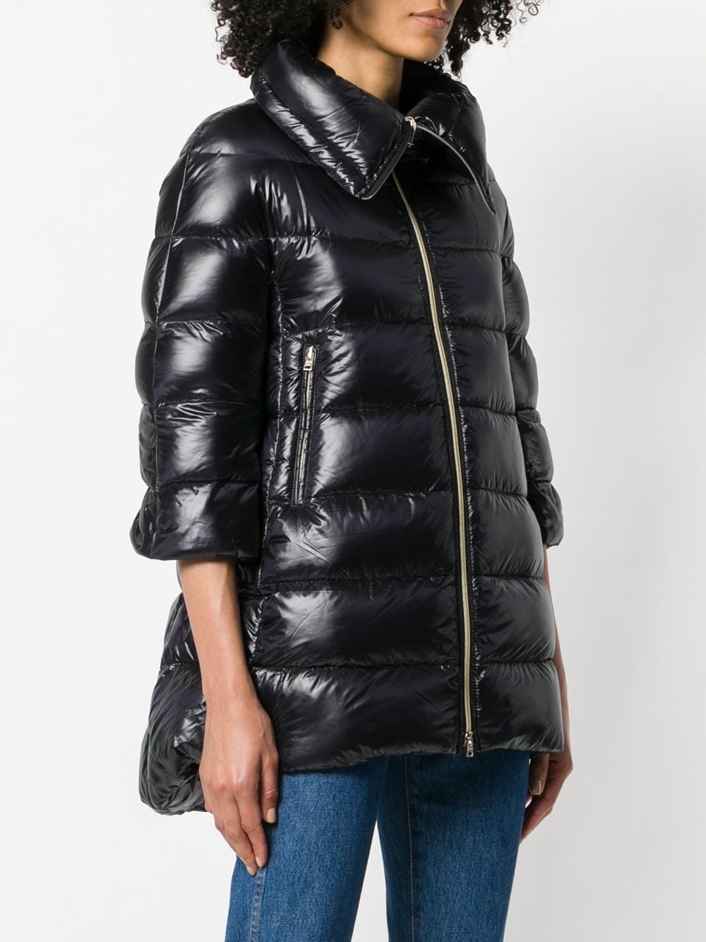 Herno Cleofe Quilted Midi Down Jacket Black black