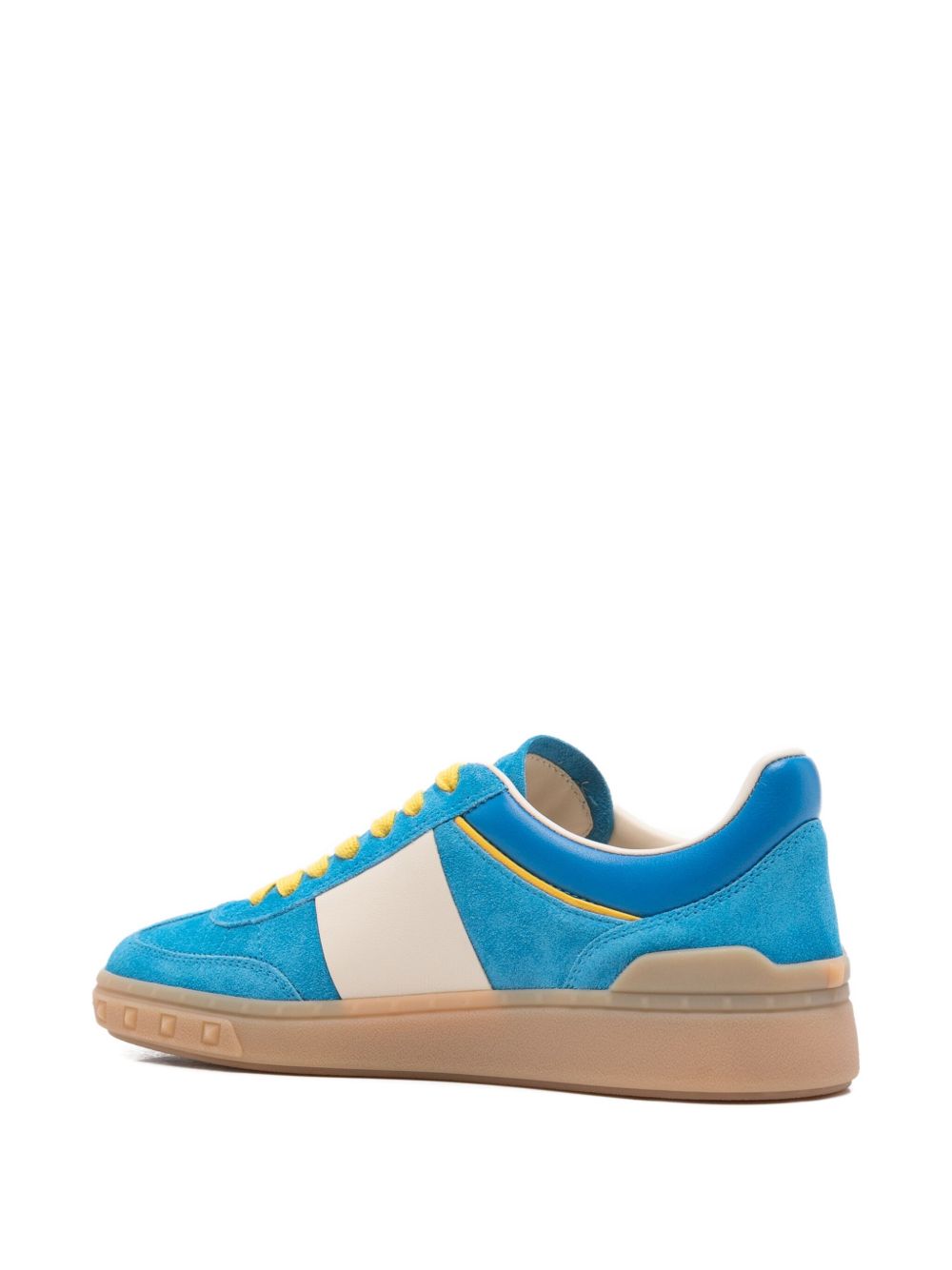 Valentino Garavani Low Top Upvillage Split Suede and Nylon Sneakers Clear Blue