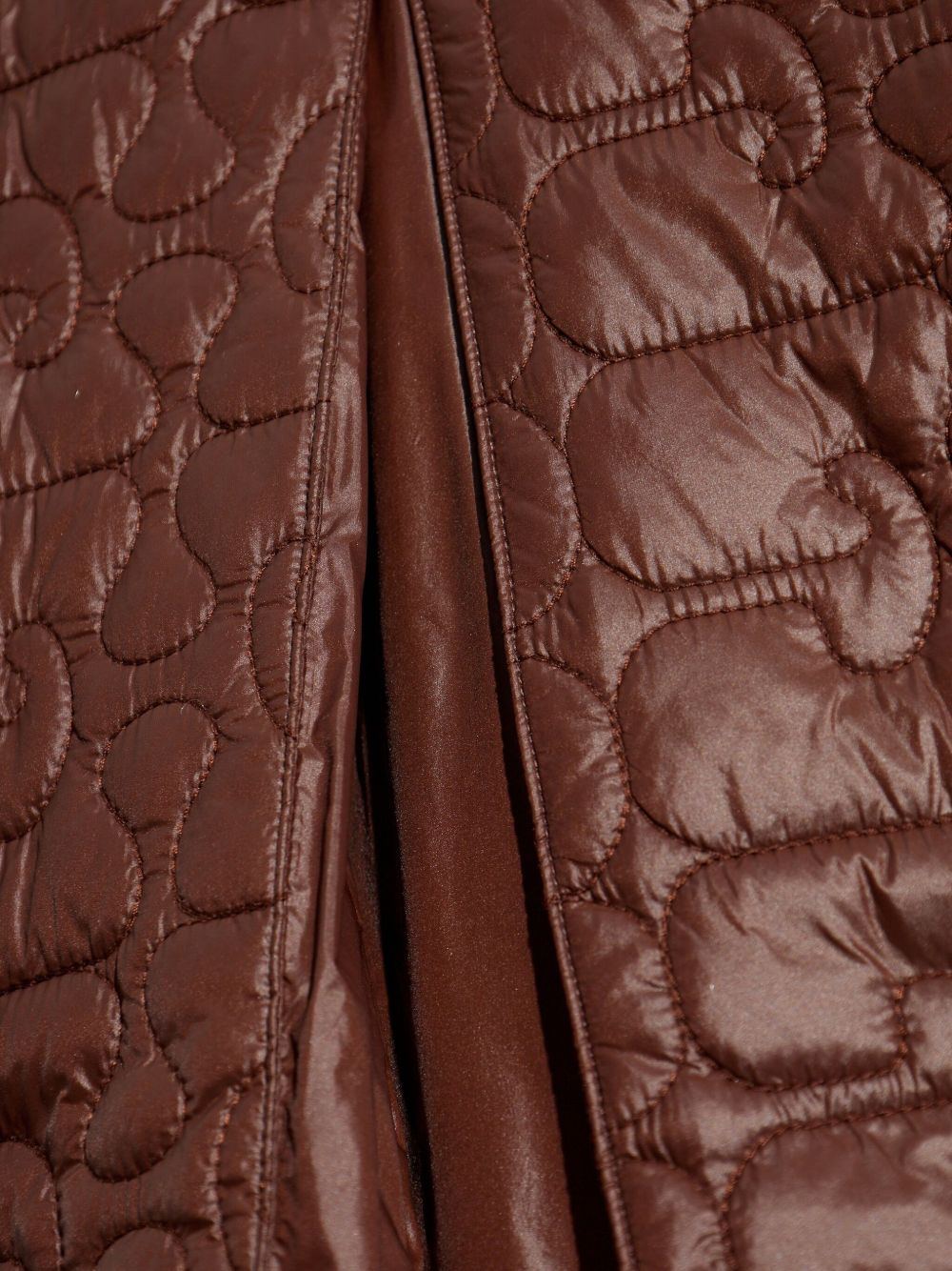 Ganni Quilted Nylon Jacket with Contrasting Collar Brown brown