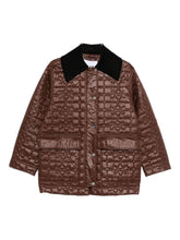 Ganni Quilted Nylon Jacket with Contrasting Collar Brown brown
