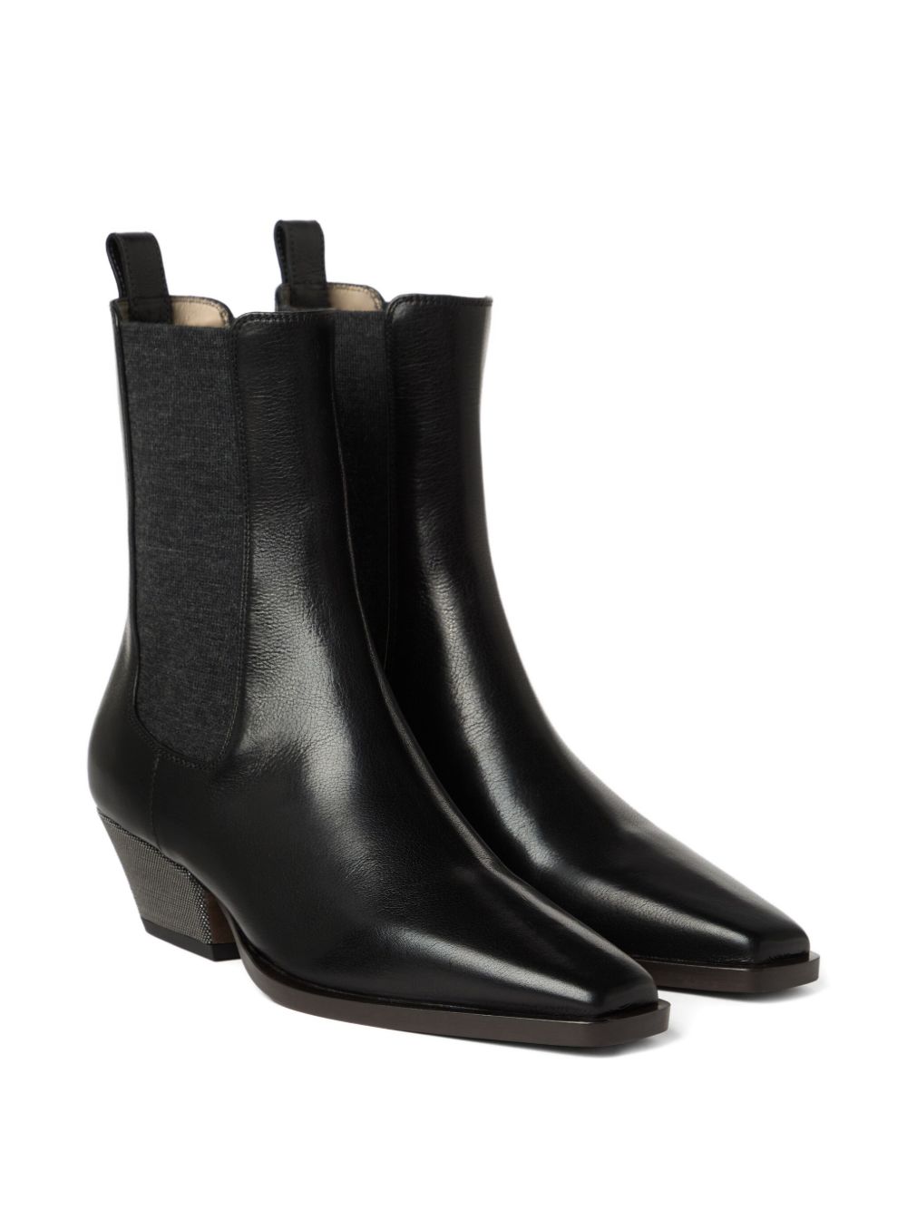 Brunello Cucinelli Leather Chelsea Boots Black Black