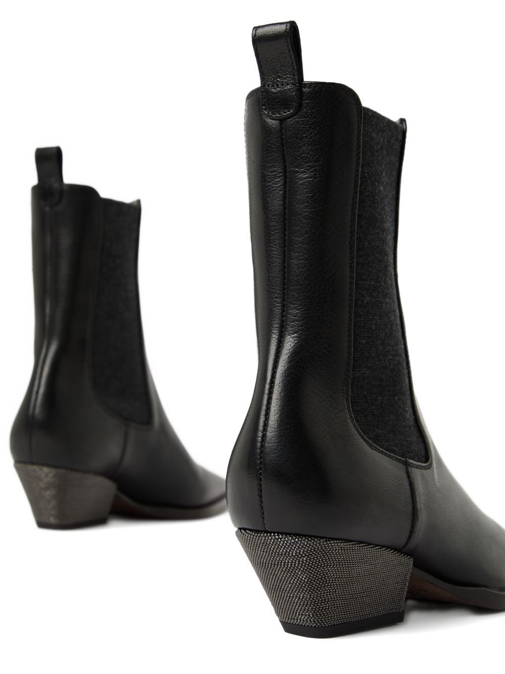 Brunello Cucinelli Leather Chelsea Boots Black Black