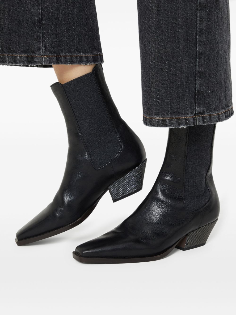 Brunello Cucinelli Leather Chelsea Boots Black Black