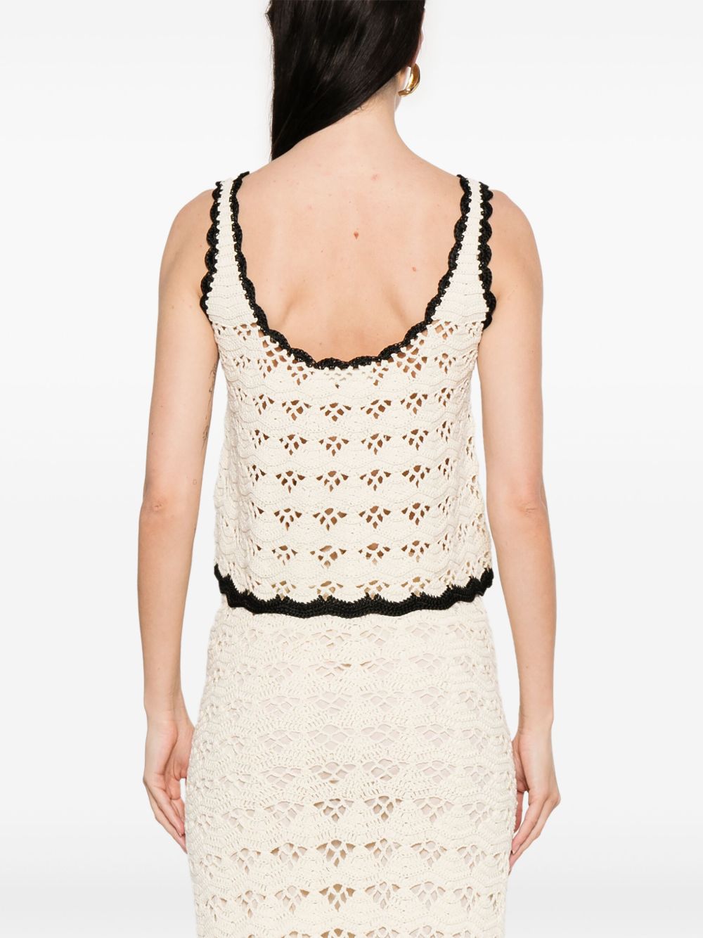 Zimmermann Rhiannon Crochet Cotton Tank Top Beige