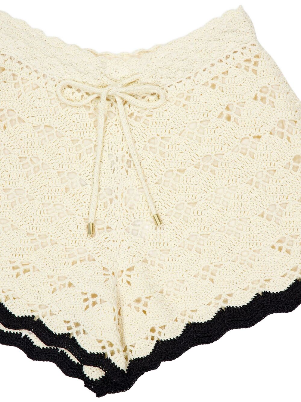 Zimmermann Rhiannon Crochet Cotton Shorts Beige