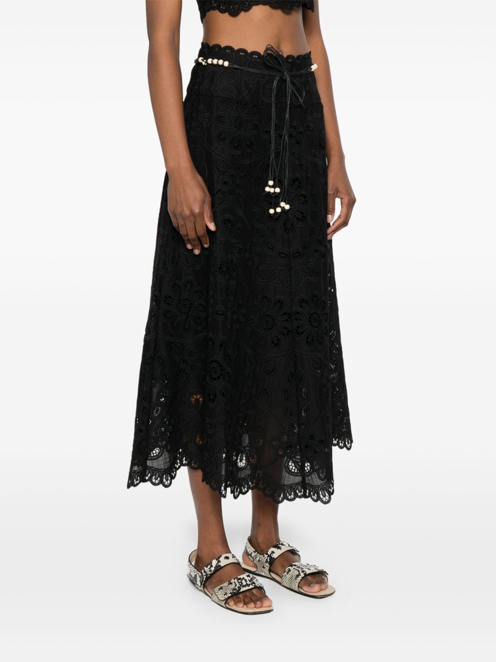 Zimmermann Rhiannon Silk Maxi Skirt Black