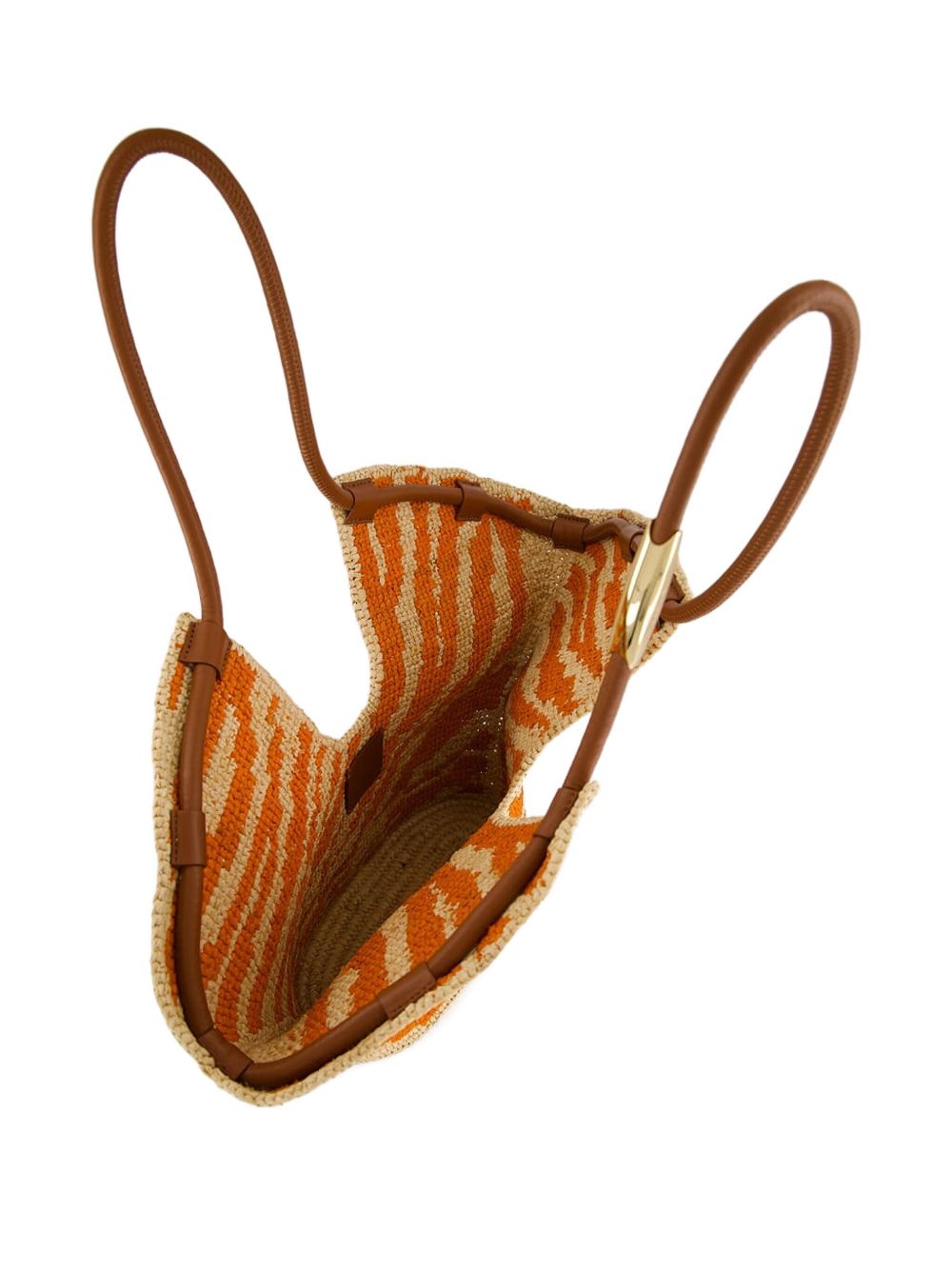 Zimmermann Goldentime Medium Raffia Tote Bag Orange