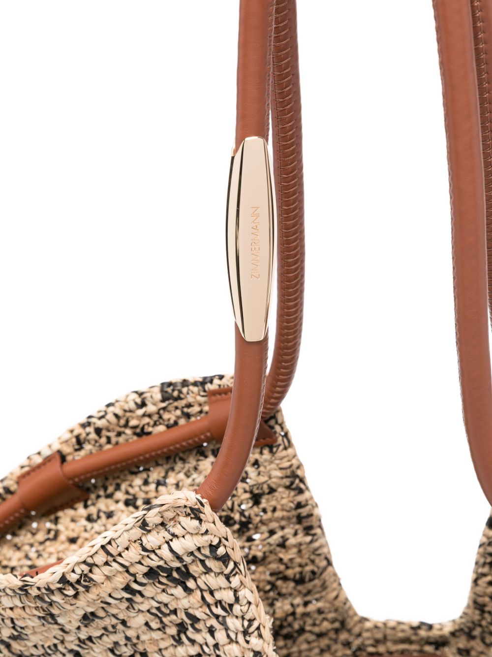 Zimmermann Goldentime Medium Rafia Tote Bag Beige