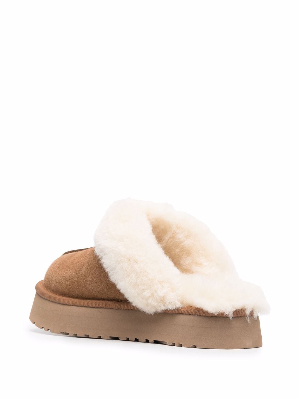 Ugg Australia Sheepskin Suede Platform Sandals Beige