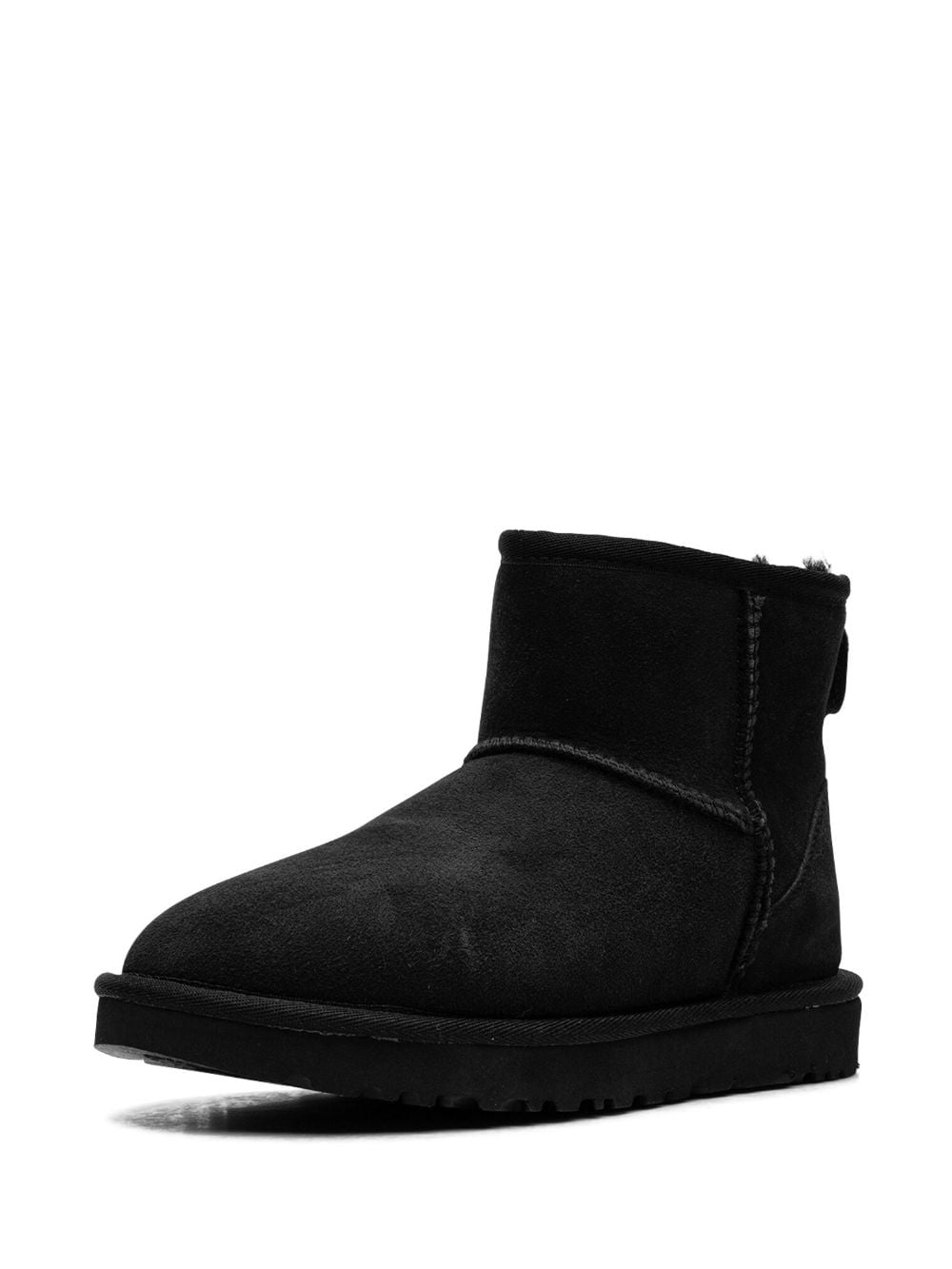Ugg Australia Classic Mini II Shearling-Lined Black Ankle Boots Black