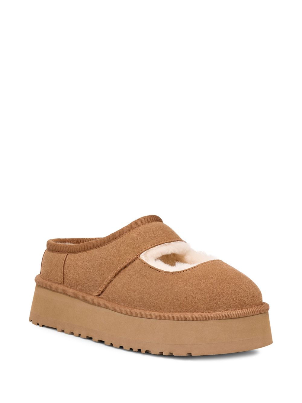 UGG Australia Bea Mary Jane Suede Ballet Flat Shoes Beige beige