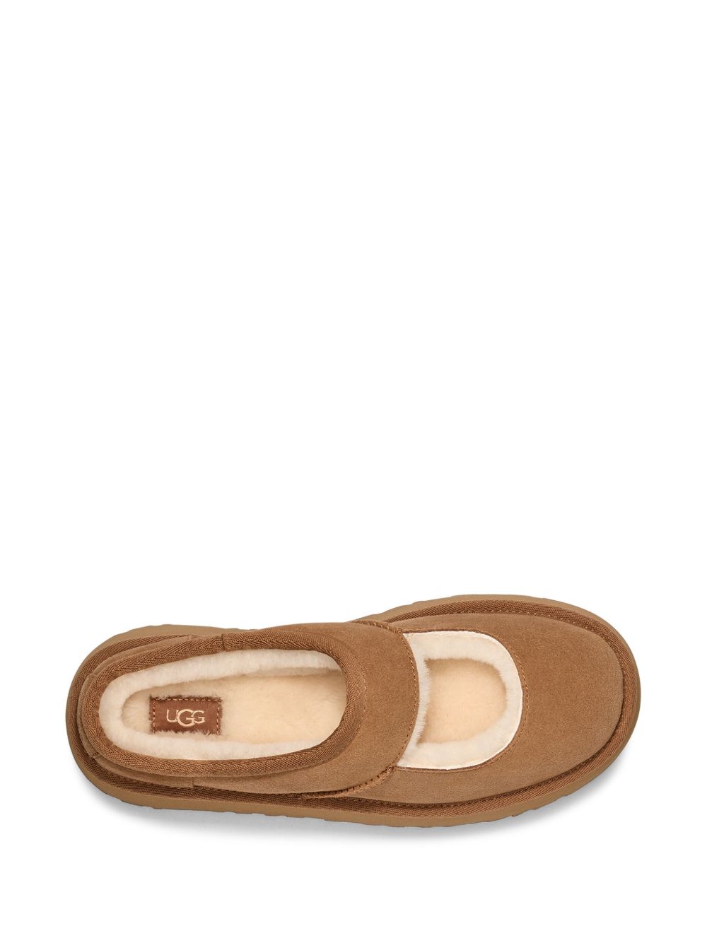 UGG Australia Bea Mary Jane Suede Ballet Flat Shoes Beige beige