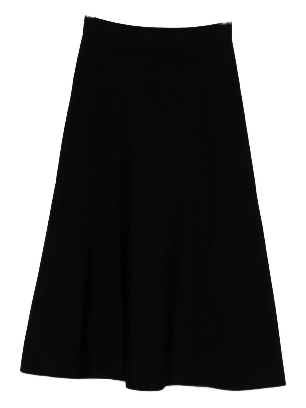 Emporio Armani A-line Flared Midi Skirt Black Black