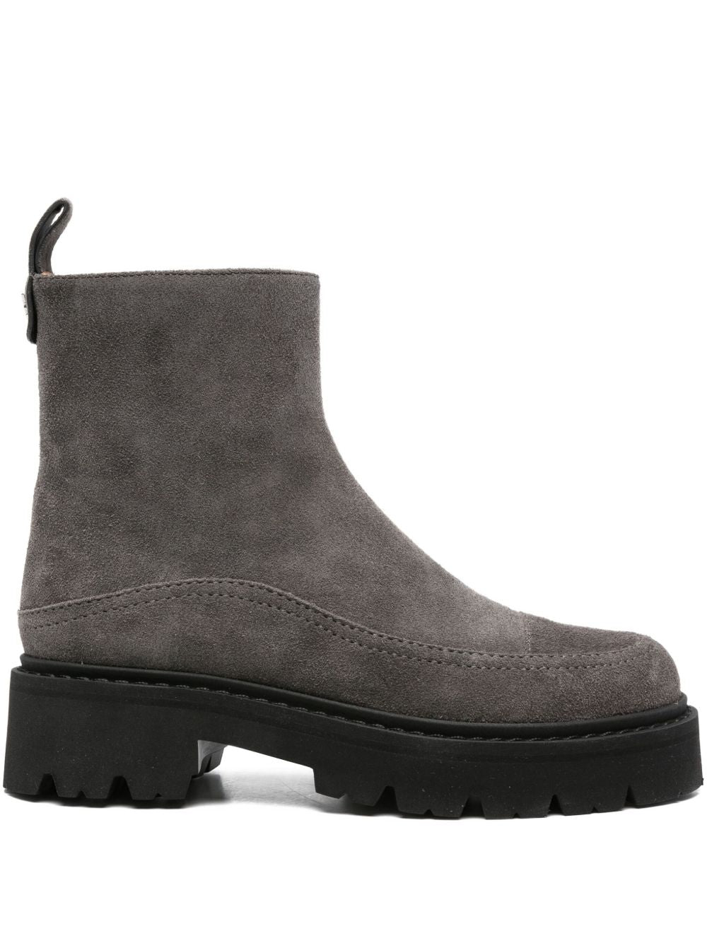 Emporio Armani Suede Platform Ankle Boots Grey