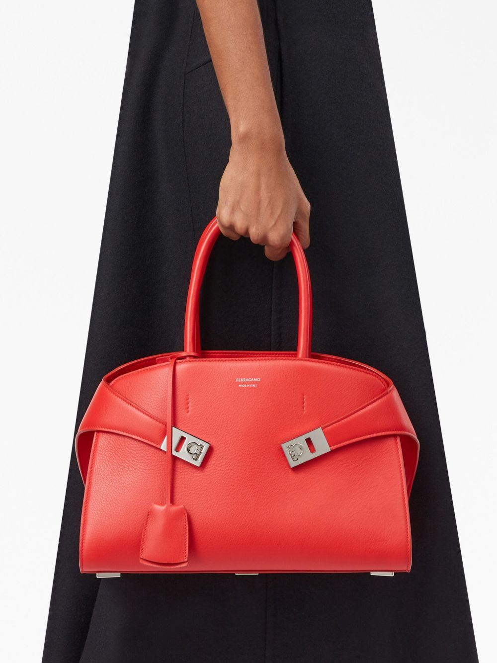 Ferragamo Hug Small Leather Tote Bag Red