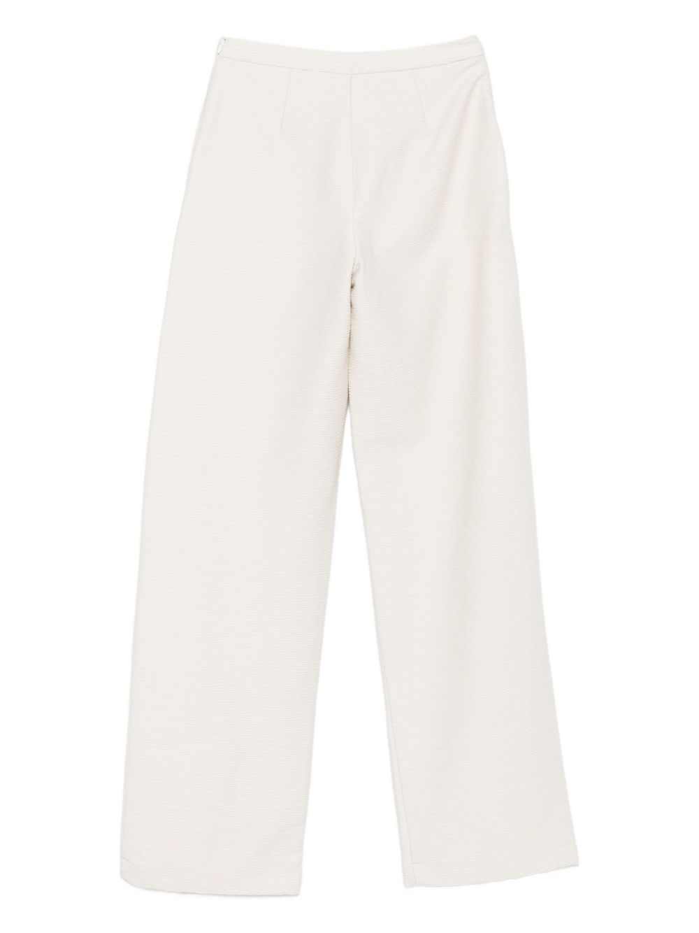 Emporio Armani High-Waisted Textured Ivory Trousers Ivory
