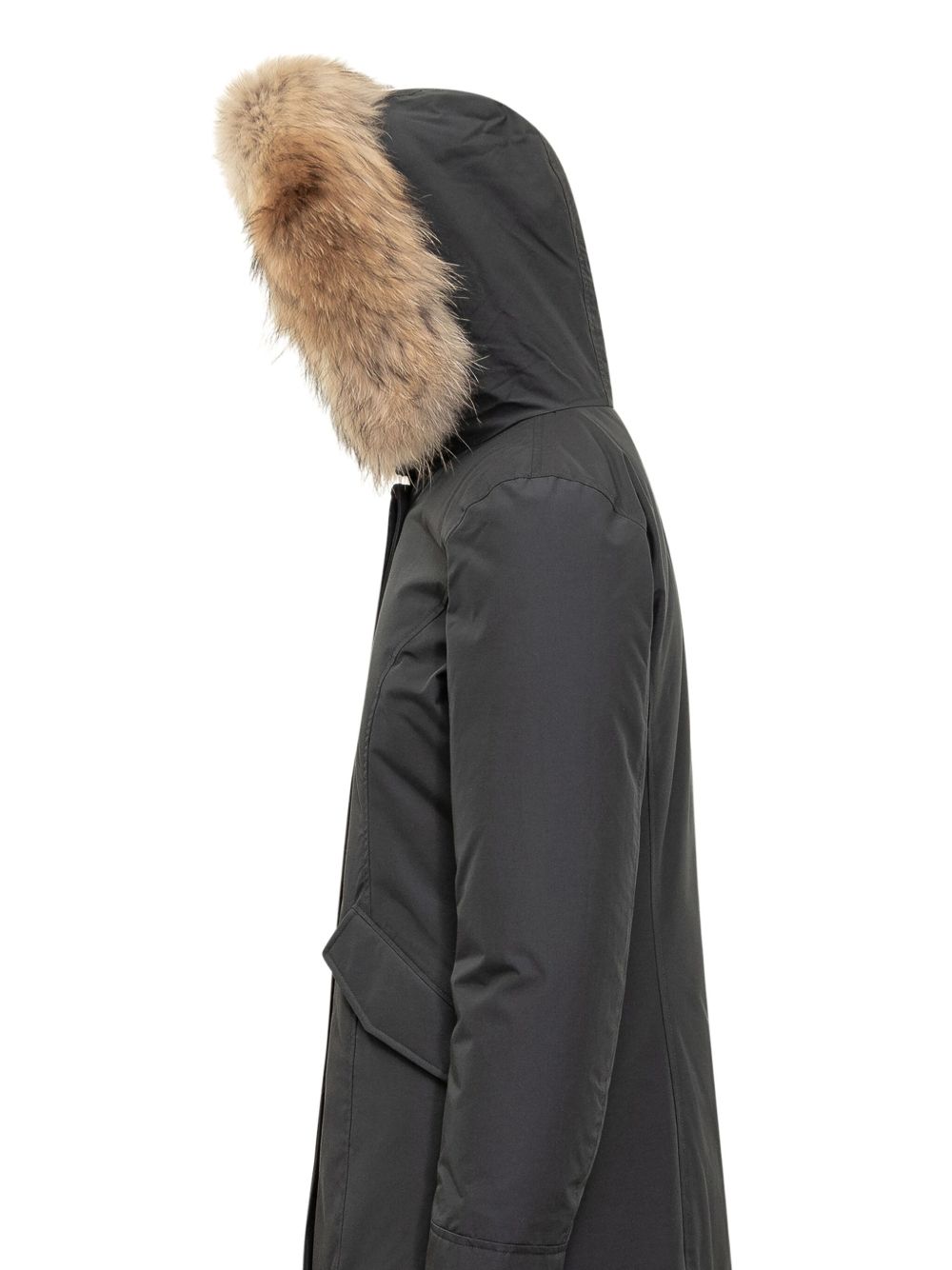 Woolrich Silk & Nylon Arctic Raccoon Parka Blue blue