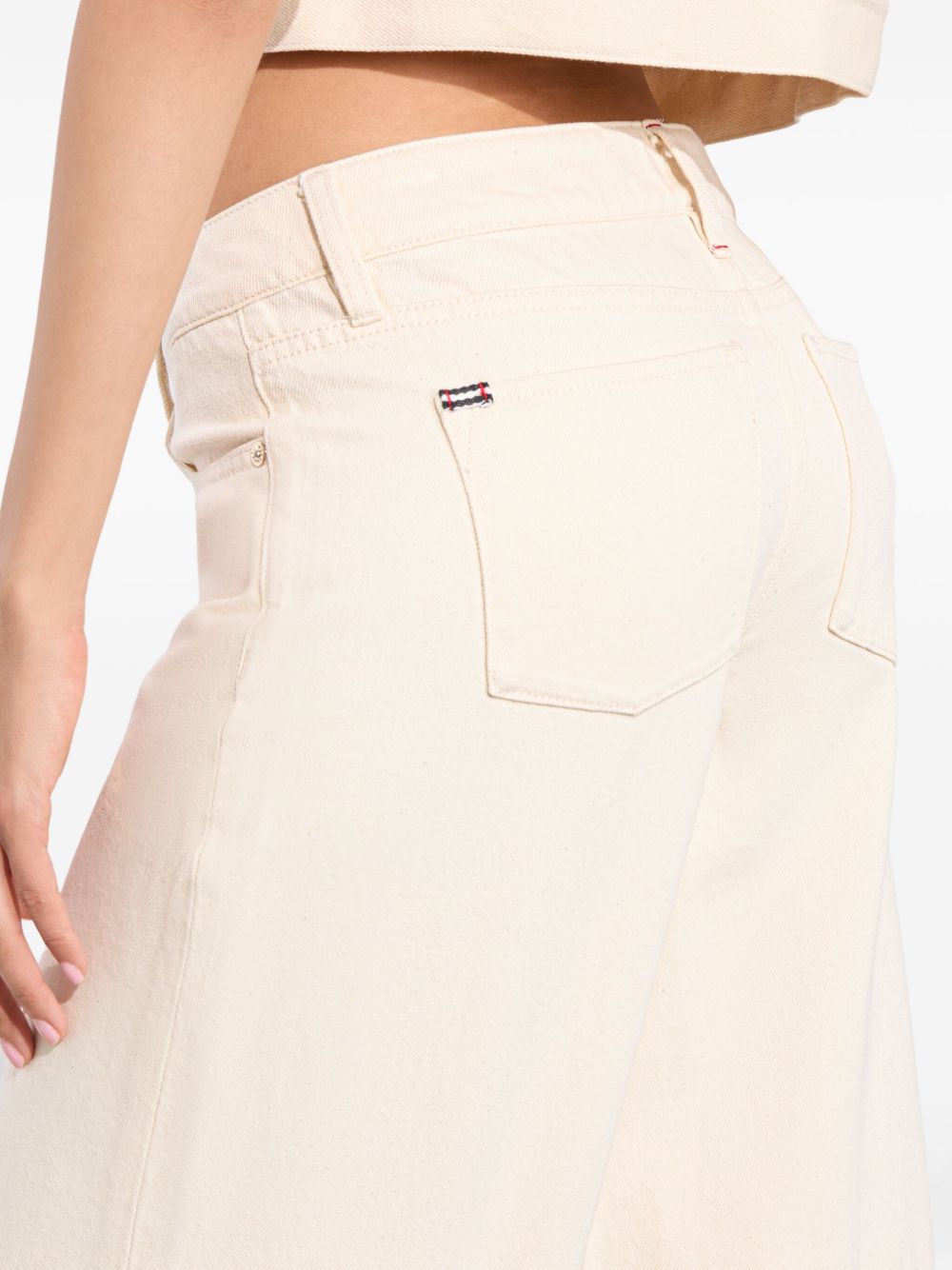 Alice + Olivia High-rise Wide-leg Cream Trousers White