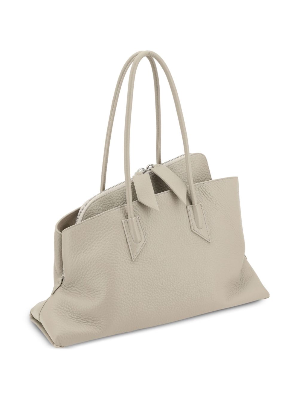 The Attico La Passeggiata Medium Leather Shoulder Bag White
