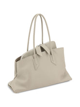 The Attico La Passeggiata Medium Leather Shoulder Bag White