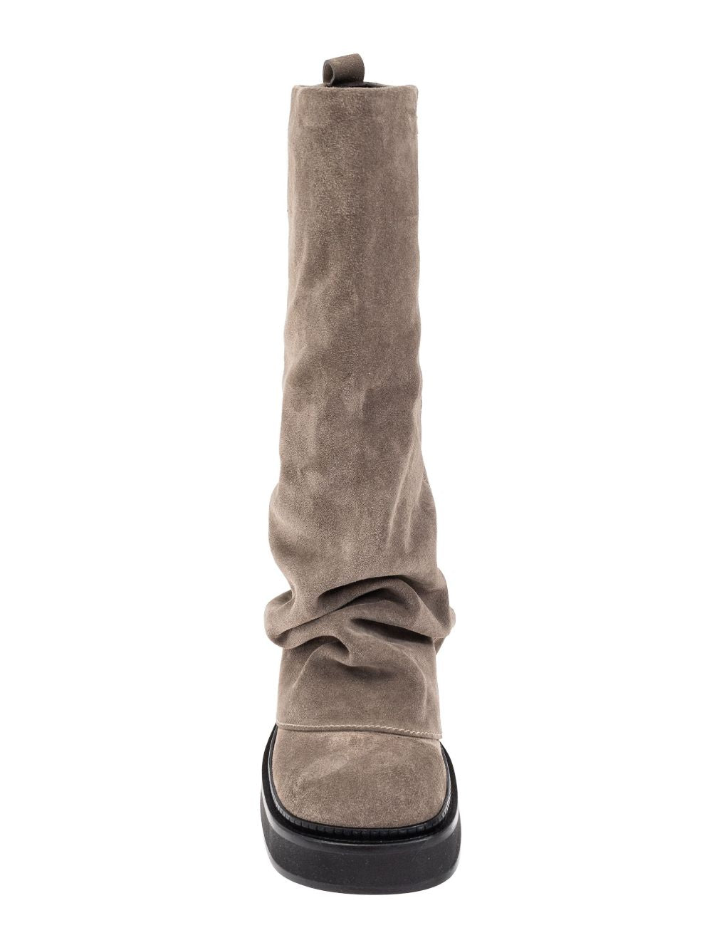 The Attico Robin Suede Leather Combat Boots Dove Grey