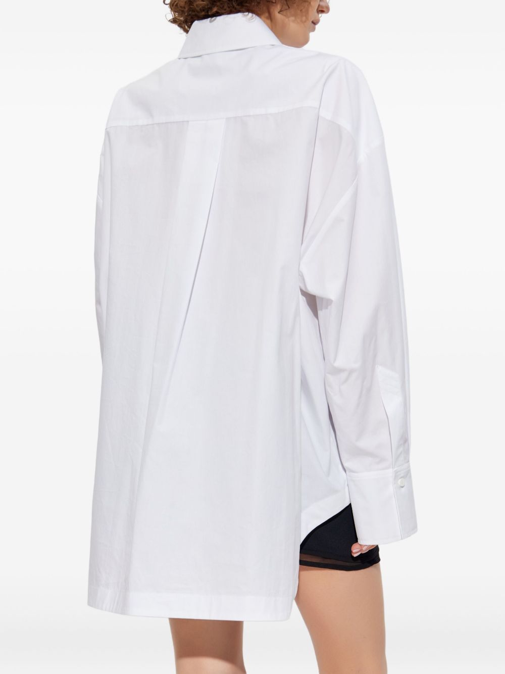 The Attico Cotton Logo-Embroidered Shirt White