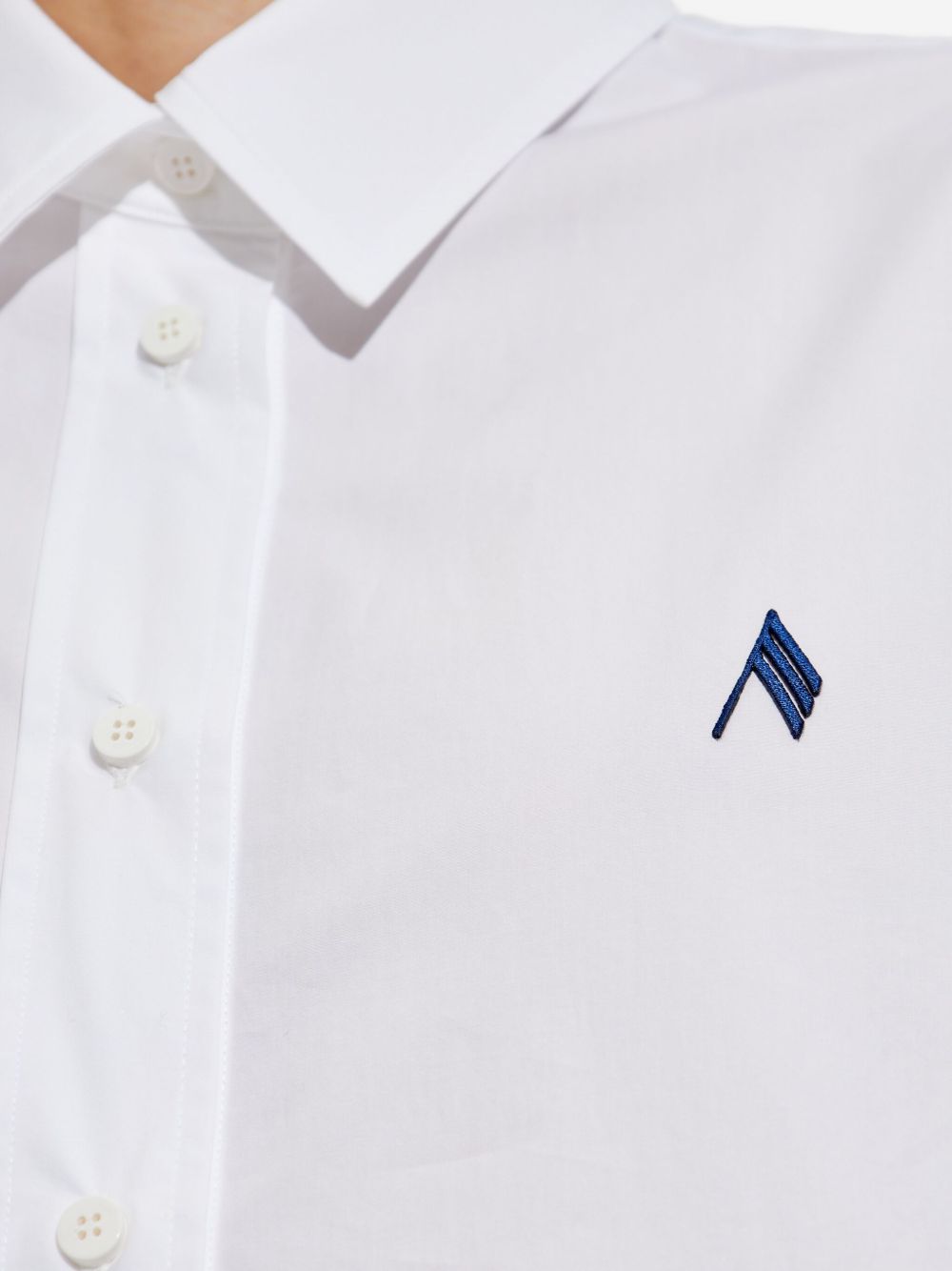 The Attico Cotton Logo-Embroidered Shirt White