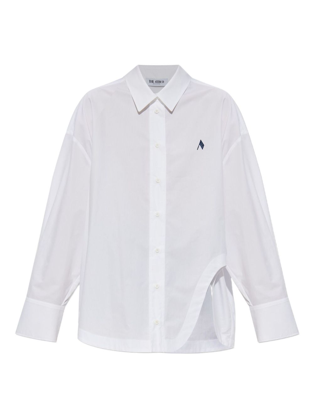 The Attico Cotton Logo-Embroidered Shirt White
